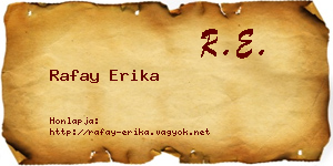 Rafay Erika névjegykártya